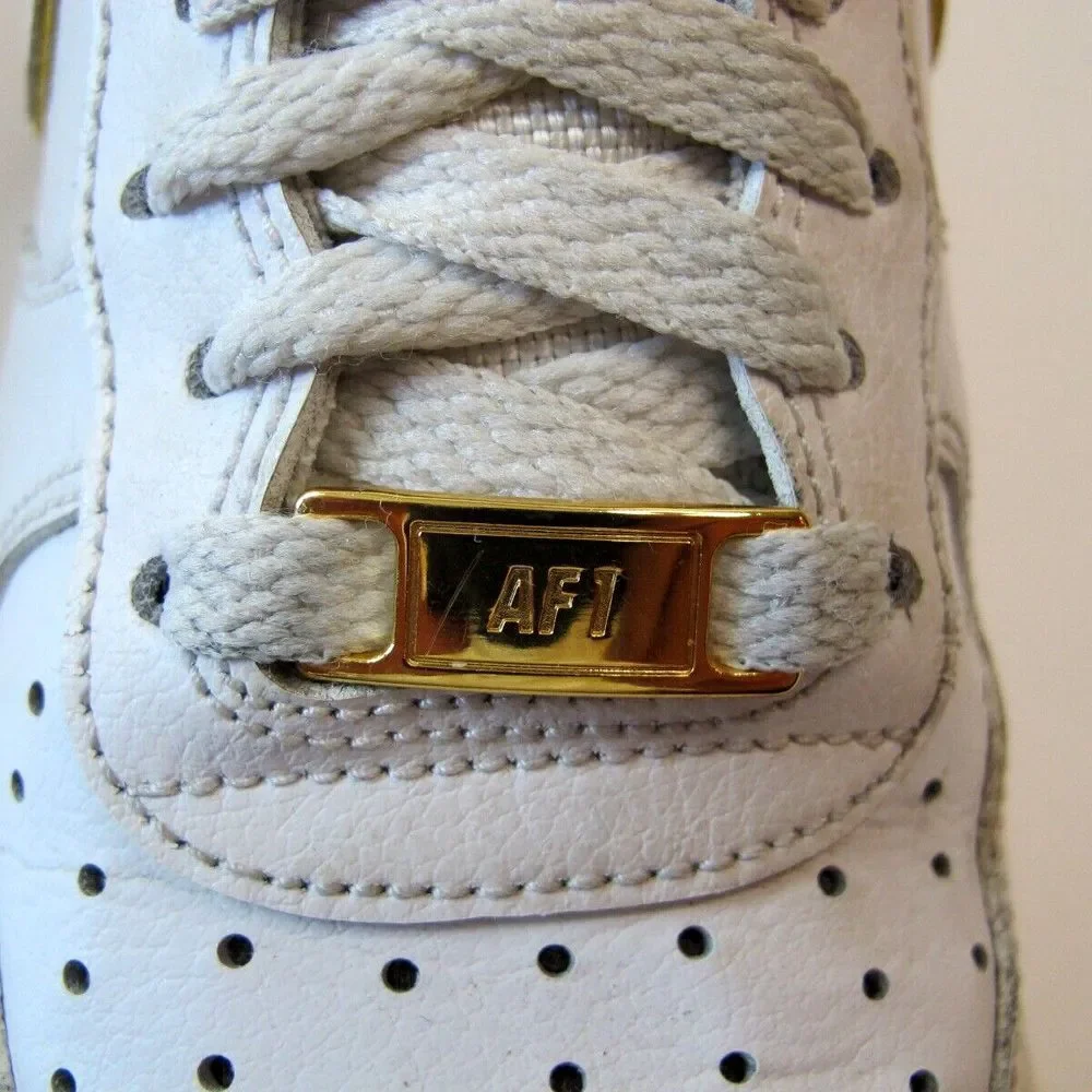 Nike Air‎ Force 1 AO2132-102 Women's White Gold Low Top Sneakers